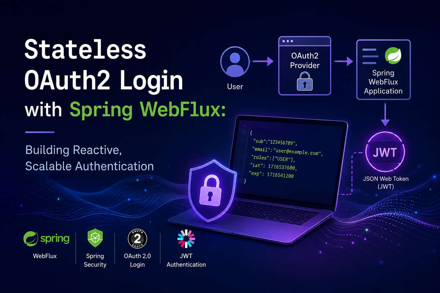 Stateless OAuth 2.0 authentication with Spring WebFlux and JWTs.